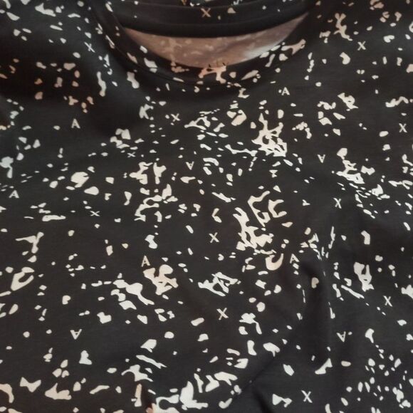 A|X Armani Exchange T-Shirt X-Large Logo Crew Tee All Over Print Black XL NEW - Picture 6 of 8